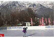 Eislaufen auf dem Kunsteislaufplatz am Baggersee Innsbruck