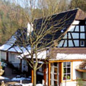 Blick auf das Gasthaus Mühlenschenke